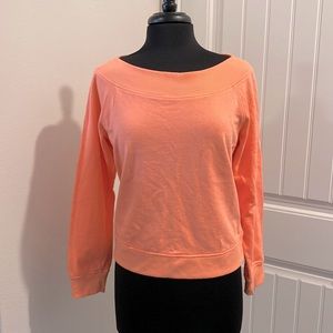 Coral scoop neck sweatshirt